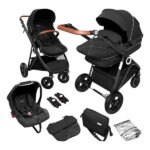 BabyGo Carucior 3 in 1 BabyGo AIR Halime black cadru black