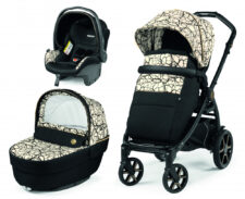 Carucior 3 in 1 Peg Perego Book Primoviaggio SL 0 – 22 kg Graphic Gold Negru / Bej