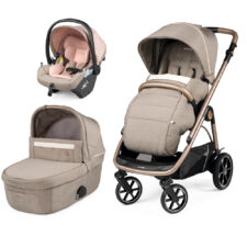 Carucior 3 in 1 Peg Perego Veloce Lounge 0 – 22 kg Mon Amour bej / roz