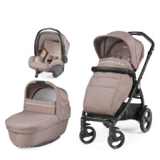 Carucior 3in1 Peg Perego Book Smart Primoviaggio SL 0-22 kg Rosette roz/negru