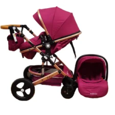CARUCIOR BELECOO 3 IN 1 CU SUSPENSII SI ROTI CAUCIUC PLIN, REVERSIBIL, ACCESORIZAT CULOARE MOV, BBD530WM